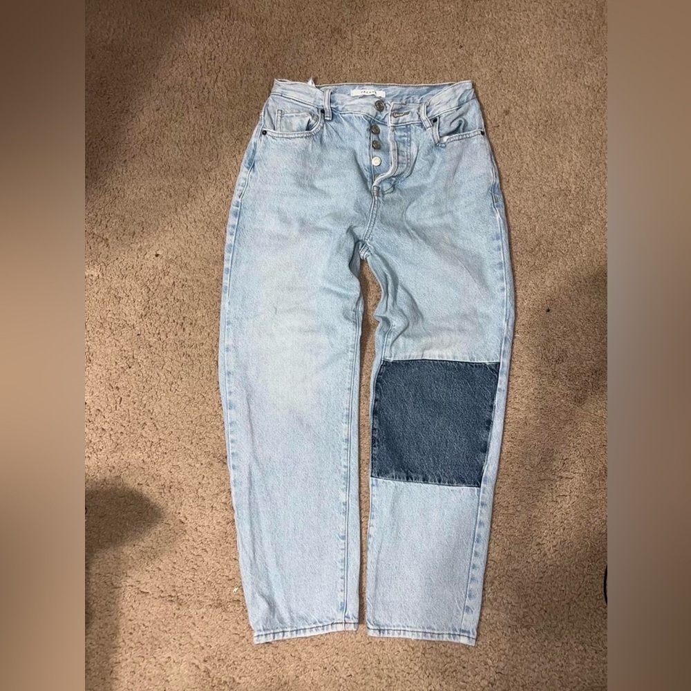 PacSun Light Blue Jeans with Dark Blue Patch - Picture 1 of 6